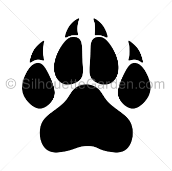 Panther Paw Logo - Silhouette Clip Art at SilhouetteGarden