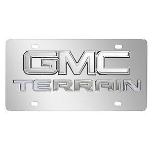 GMC Terrain Logo - GMC Terrain Double 3D Logo Chrome Stainless Steel License Plate ...