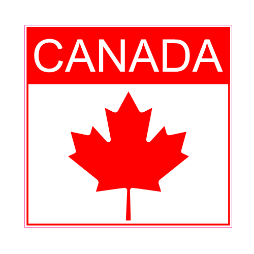 Canada Maple Leaf Logo - Canada Maple Leaf Square Decal – U.S. Custom Stickers