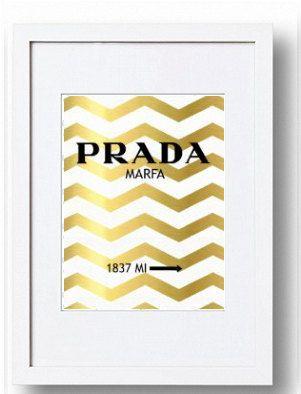 Prada Gold Logo - Prada marfa 1837 Inspired Design Picture Art with Gold Foil look ...