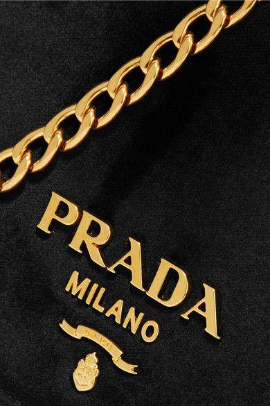 Prada Gold Logo - prada wallet saffiano zip, Prada Wallet On A Chain velvet shoulder ...