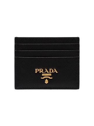 Prada Gold Logo - Prada black gold logo card holder $240 - Buy Online - Mobile ...