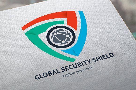 Security Shield Logo - Global Security Shield Logo Logo Templates Creative Market