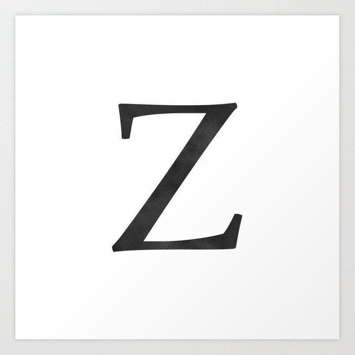 Black Letter Z Logo - Letter Z Initial Monogram Black and White Art Print by ...