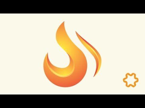 Simple Flame Logo - Simple Flame logo design illustrator tutorial in 3D style / fire
