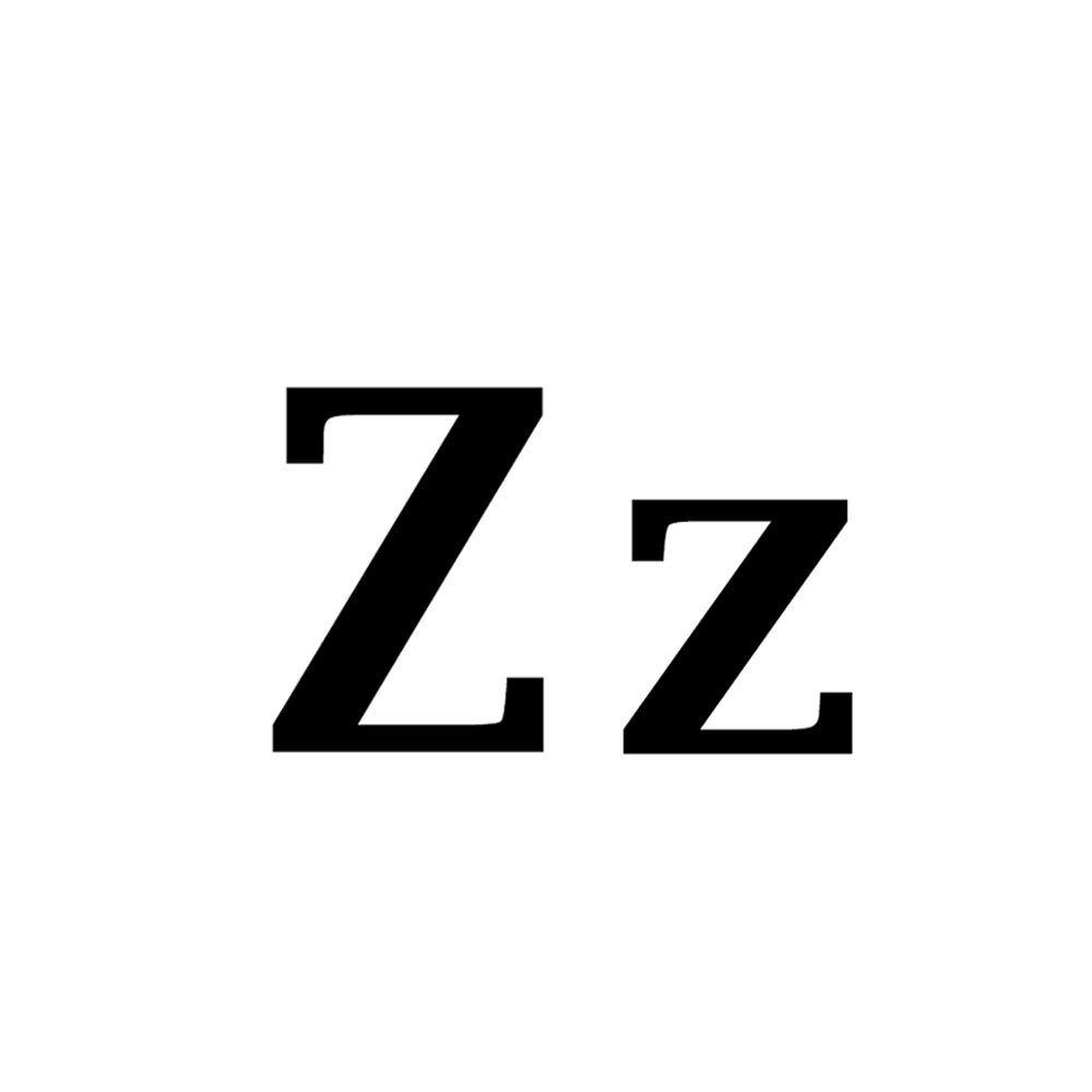 Black Letter Z Logo - Medium Fire Black Enamel Glass Decal - Letter Z. Available in upper ...