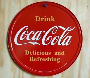 Coca-Cola Classic Logo - Drink Coca Cola Tin Round Sign Kitchen Decor Soda Pop Classic Logo ...