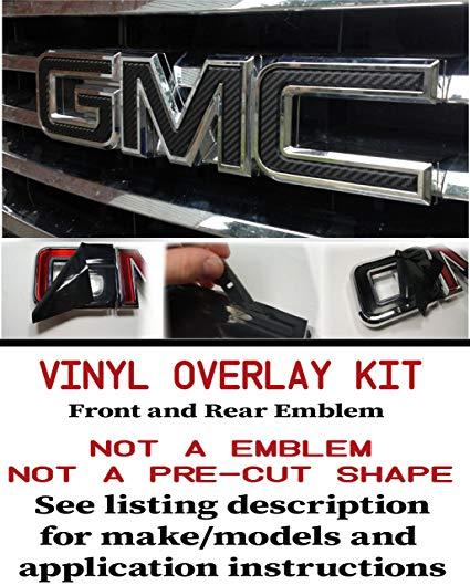 GMC Terrain Logo - Amazon.com: Shop Vinyl Design GMC Front and Rear Emblem Overlay Kit ...