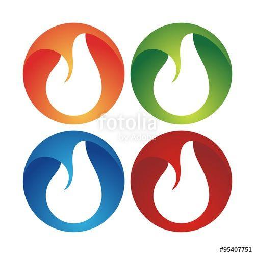 Simple Flame Logo - Simple Fire Circle Design Logo Icon. Flame logo, fire icon. Fire ...