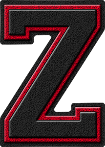 Black Letter Z Logo - Presentation Alphabets: Black & Cardinal Red Varsity Letter Z