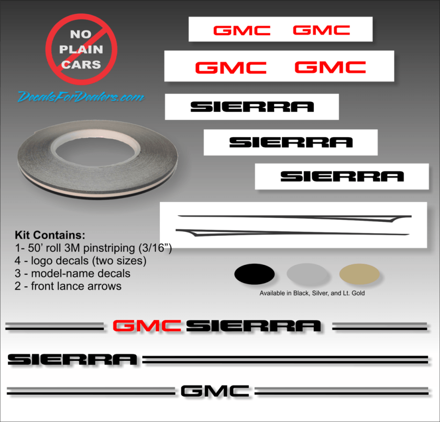GMC Sierra Logo - Violassi Striping Company - GMC SIERRA logo emblem decal pin stripe kit