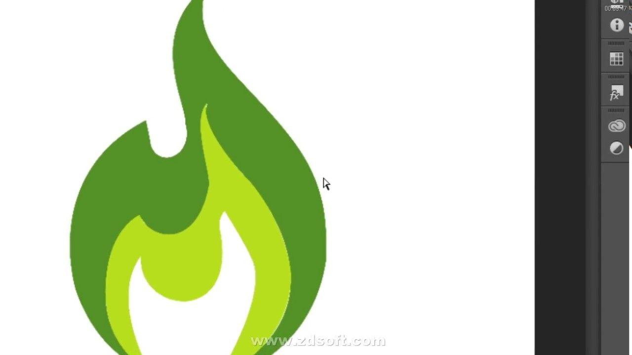 Green Flame Logo - How to make simple flame LOGO in Photoshop - YouTube