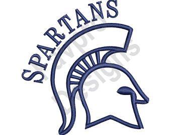 Spartan Head Logo - Spartan embroidery | Etsy