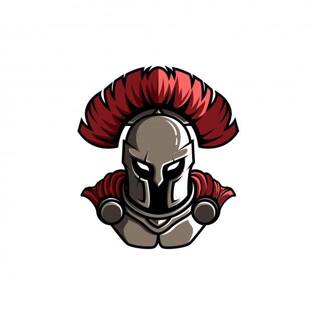 Spartan Head Logo - Mascot logo spartan head flat Vector