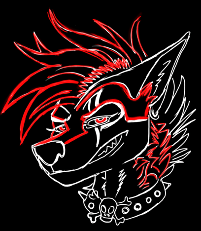 Animated Wolf Logo - Neon Light Roxy wolf (animation)