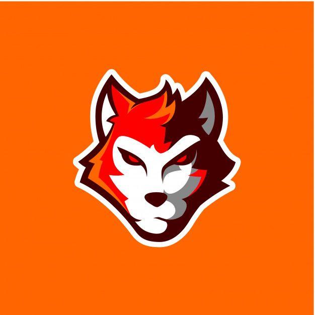 Orange Wolf Logo - Wolf logo icon Vector | Premium Download