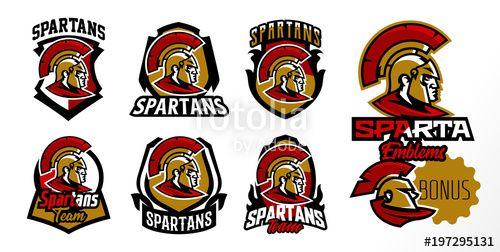 Spartan Head Logo - A colorful collection of emblems, badges, logos of the Spartan's ...