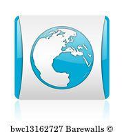 Blue and White Globe Logo - Globe logo Posters and Art Prints