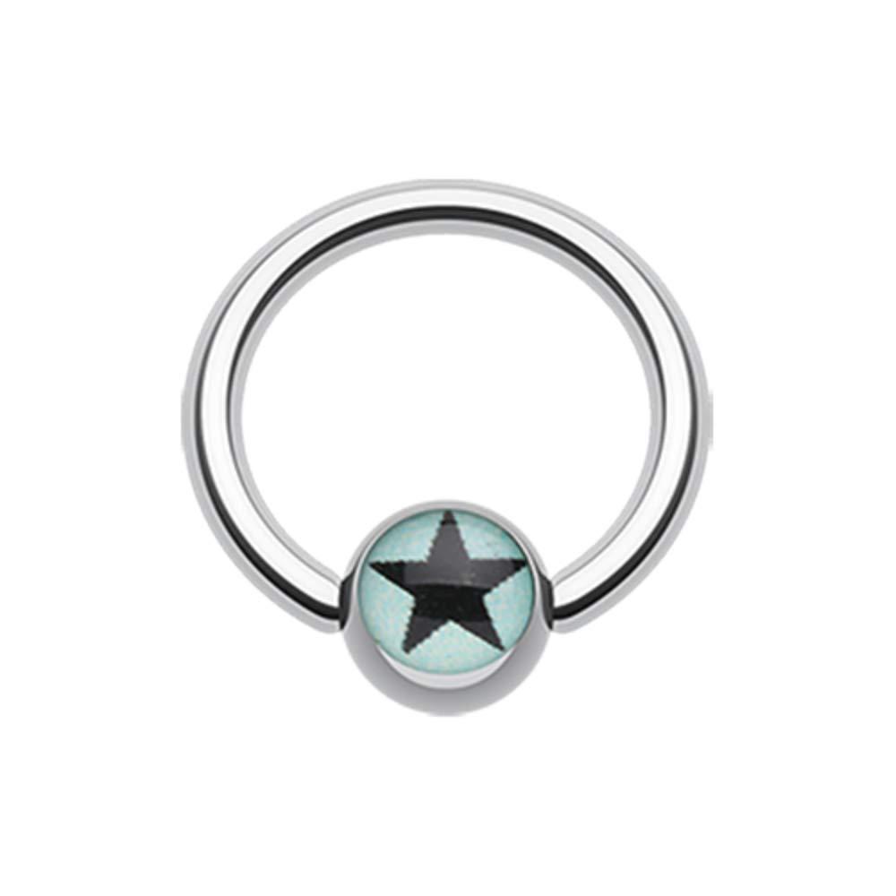 Ball Star Logo - Vivid Star Logo Ball WildKlass Captive Bead Ring