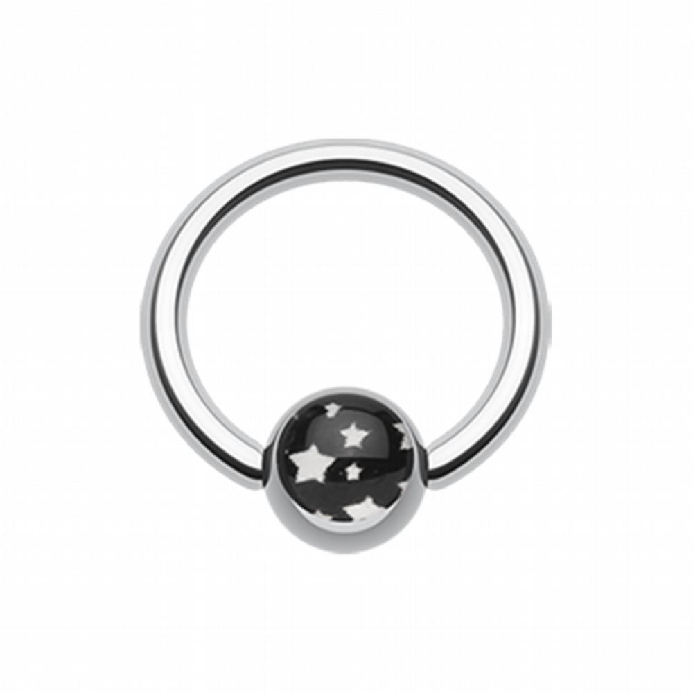 Ball Star Logo - Multi Star Logo Ball Captive Bead Ring