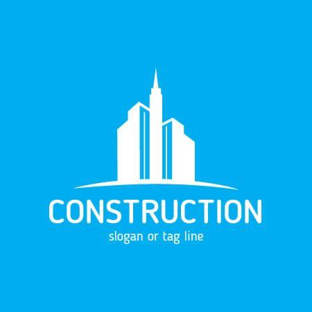 Blue Construction Logo - Construction company logo templates Vector