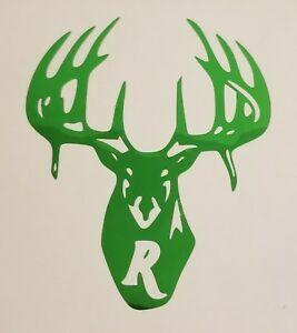 Remington Deer Logo - Remington Logo High Gloss Green Chrome Vinyl Die Cut Gun Sticker | eBay