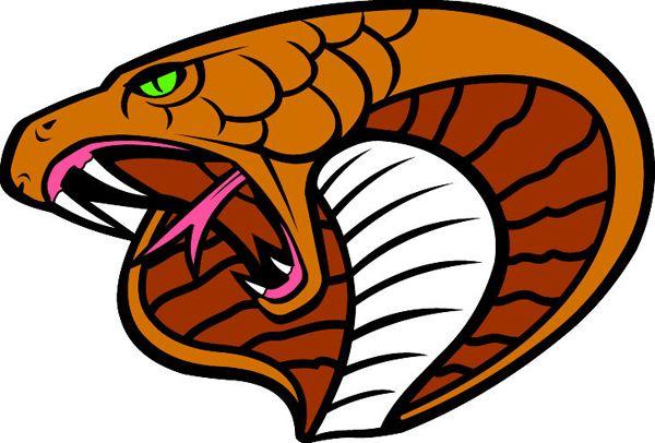 Cobras Sports Logo - SignSpecialist.com – Mascots Decals - Cobra head team mascot color ...