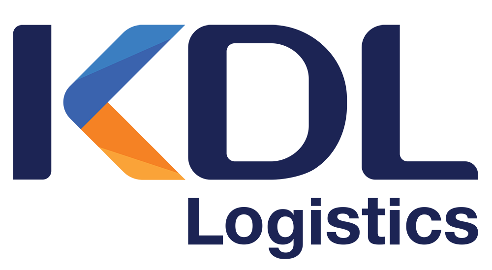 Orange and Blue Company Logo - KDL Logistics Events & Media