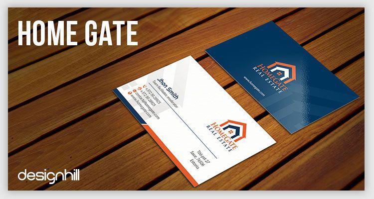 Blue and White with Orange Logo - 40 Stylish Business Card Ideas That Increase Customer Attention