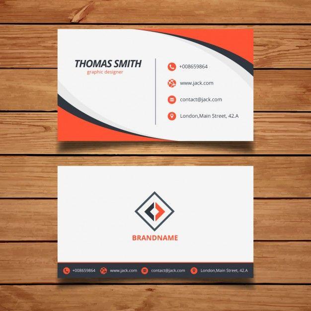 Orange and Blue Company Logo - Orange corporate business card template Vector