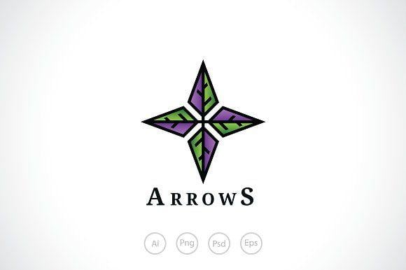 Four Arrows Logo - Four Arrows Logo Template Logo Templates Creative Market