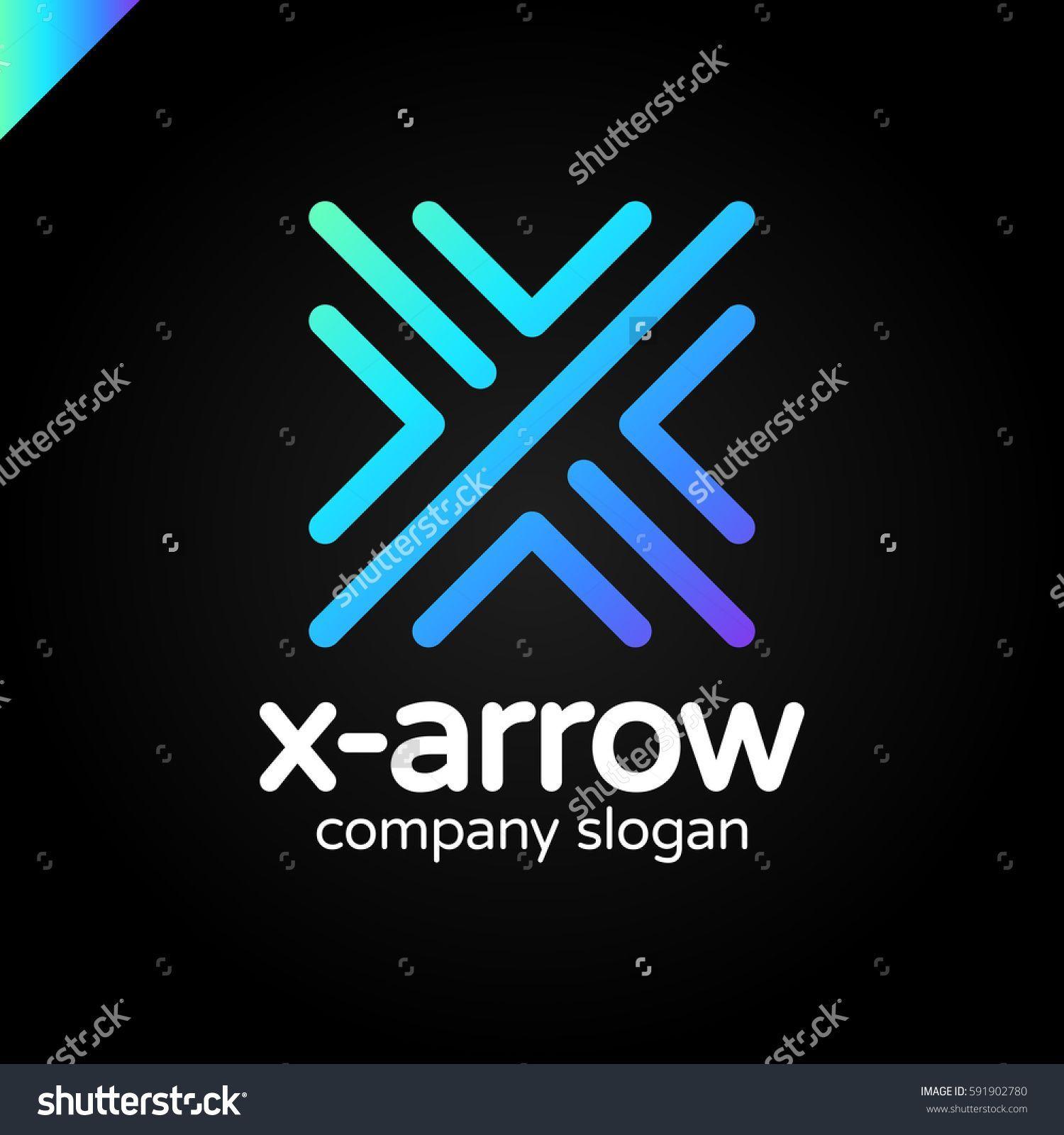 Four Arrows Logo - Letter X logo design concept with four arrow in round line style