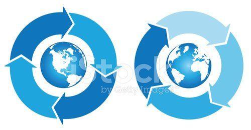 Four Arrows Logo - Four Arrows Cycle With Globe premium clipart - ClipartLogo.com