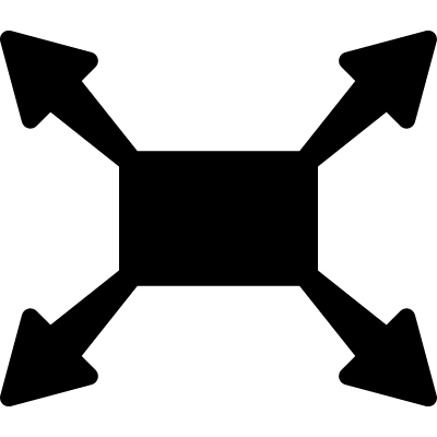 Four Arrows Logo - Expand four arrows rectangular button ⋆ Free Vectors, Logos, Icon