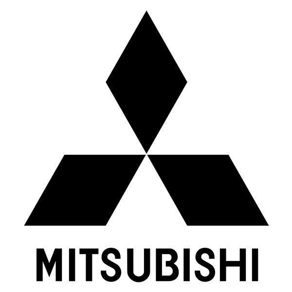 Black and Mitsubishi Logo - Decorative vinyl, Mitsubishi logo with letters.