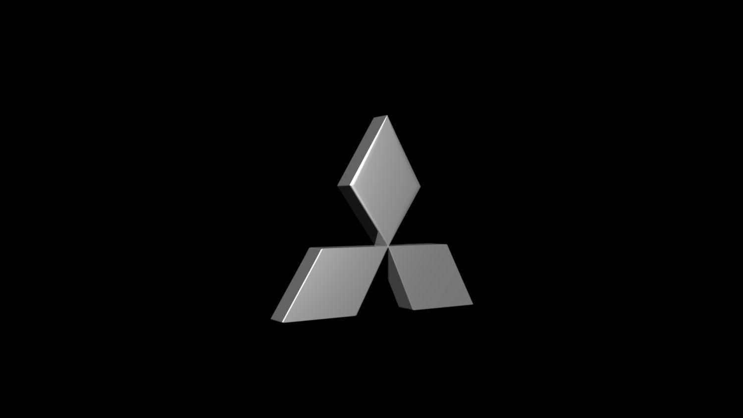 Black and Mitsubishi Logo - Mitsubishi Emblem Free 3D Model in Cart 3DExport
