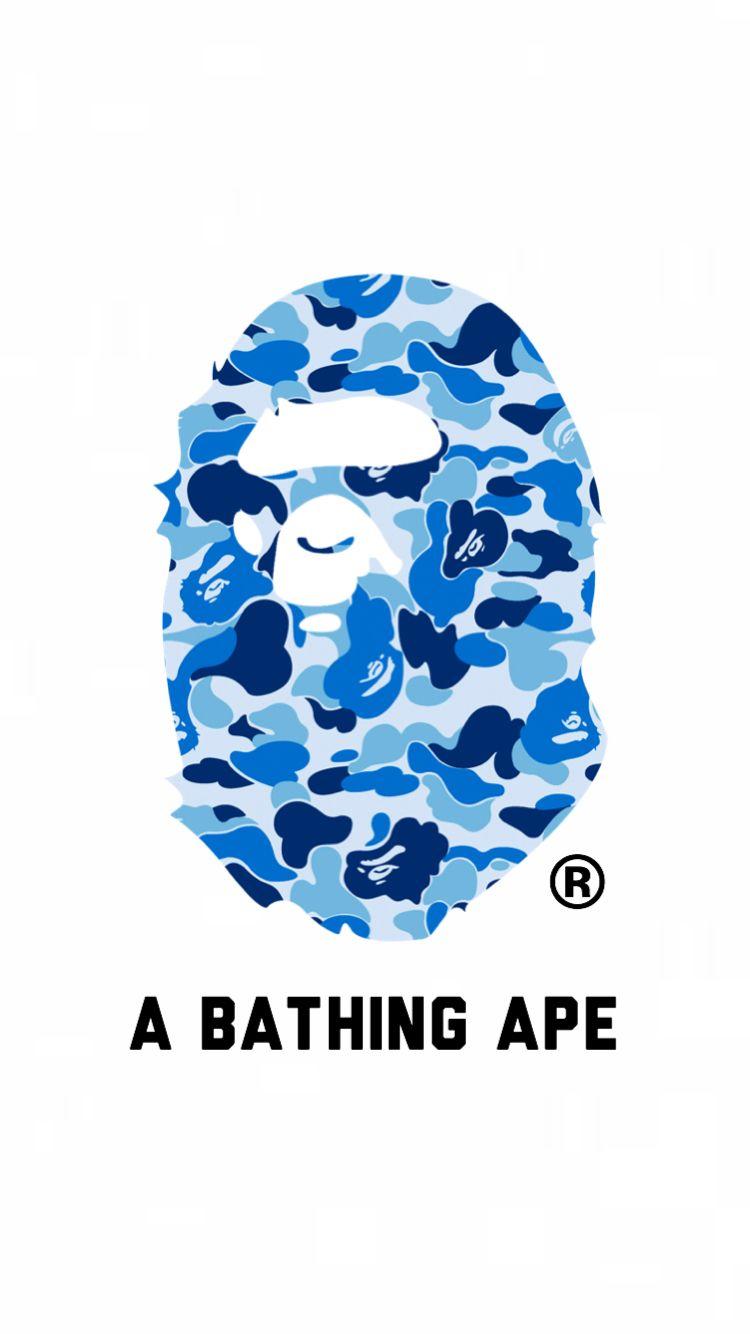 Supreme BAPE Blue Logo - Best Free BAPE iPhone Wallpaper
