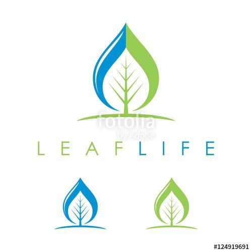 Water Leaf Logo - Leaf Logo, Water Drop Logo, Ecology Logo Design
