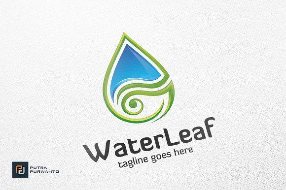 Water Leaf Logo - Water Leaf - Logo Template ~ Logo Templates ~ Creative Market