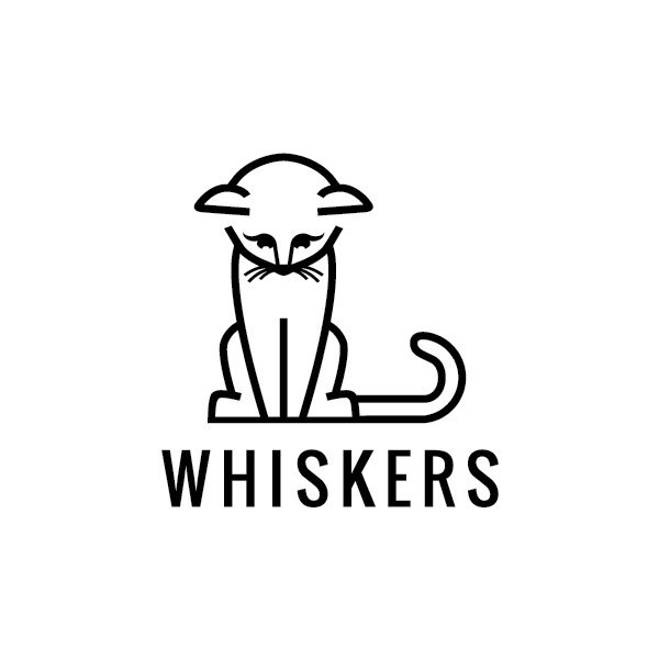 Sitting Cat Black and White Logo - For Sale: Whiskers Cat Logo | Logo Cowboy