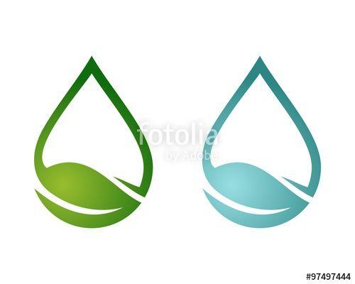 Water Leaf Logo - water drop leaf logo template