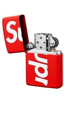 Lit Supreme Logo - SUPREME BOX LOGO Zippo Lighter SS18 Brand New Never Been Lit ...