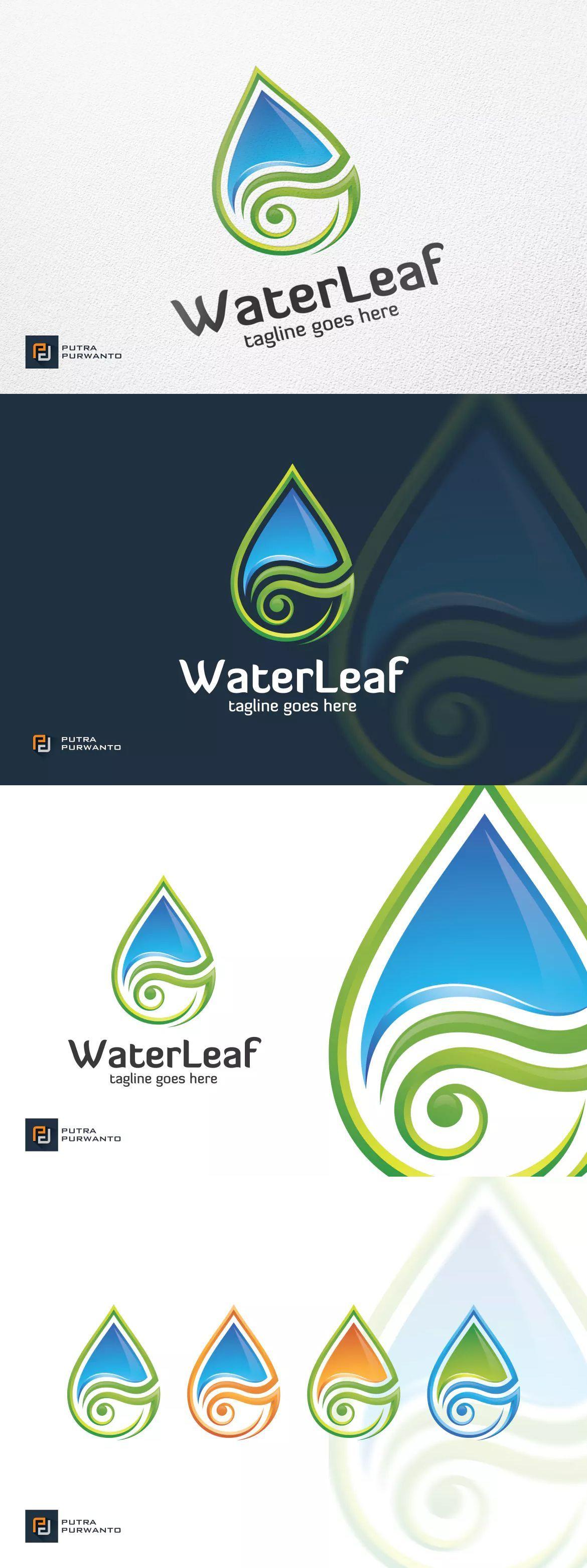 Water Leaf Logo - Water Leaf - Logo Template AI, EPS | Logo Templates | Pinterest ...
