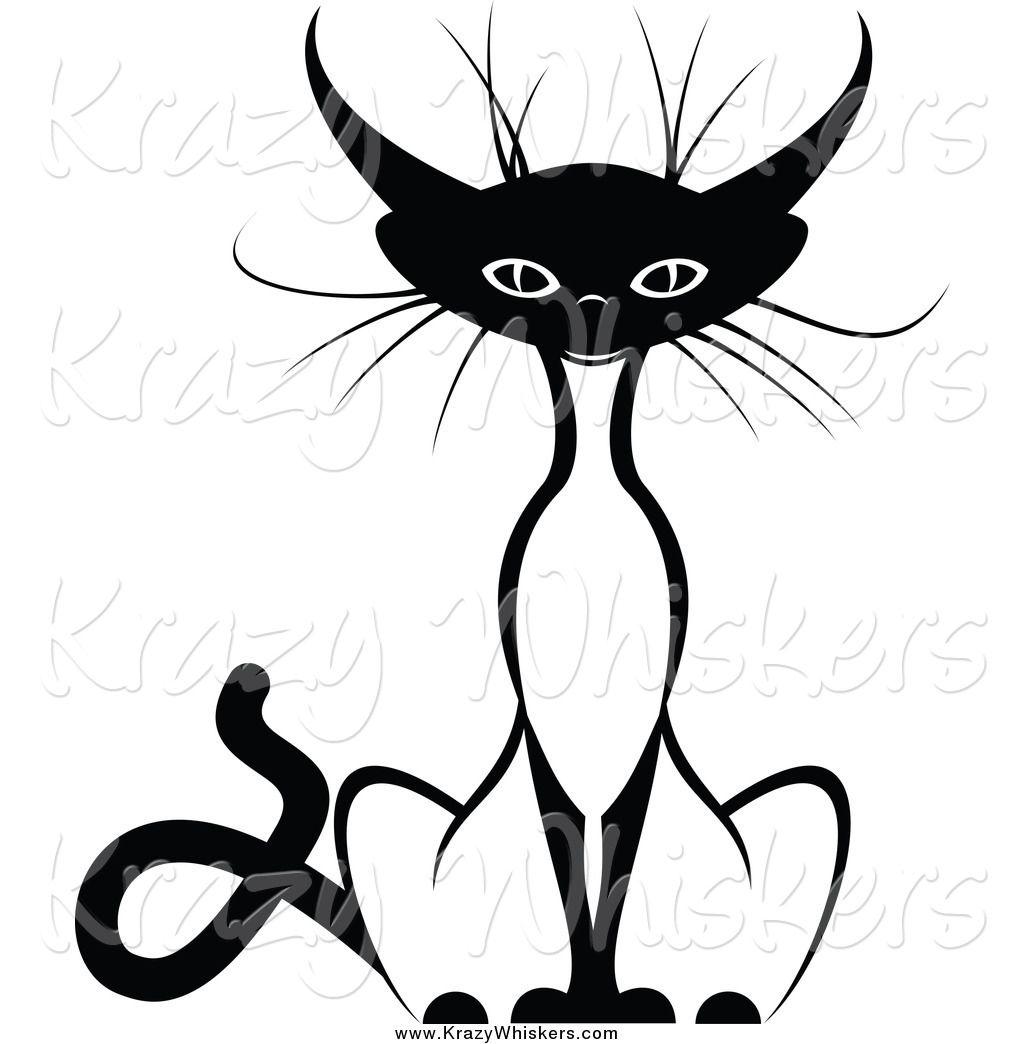 Sitting Cat Black and White Logo - Siamese Cat Clipart | Free download best Siamese Cat Clipart on ...