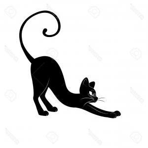 Sitting Cat Black and White Logo - Photostock Vector Black Cat Sitting On A White Background Logo ...