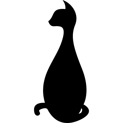 Sitting Cat Black and White Logo - Sitting black cat silhouette ⋆ Free Vectors, Logos, Icons and ...