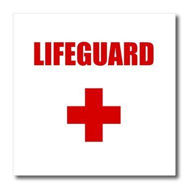 Red Cross Lifeguard Logo - 3dRose ht_151228_2 Lifeguard-Red Life Guard Text with Red Cross-on ...