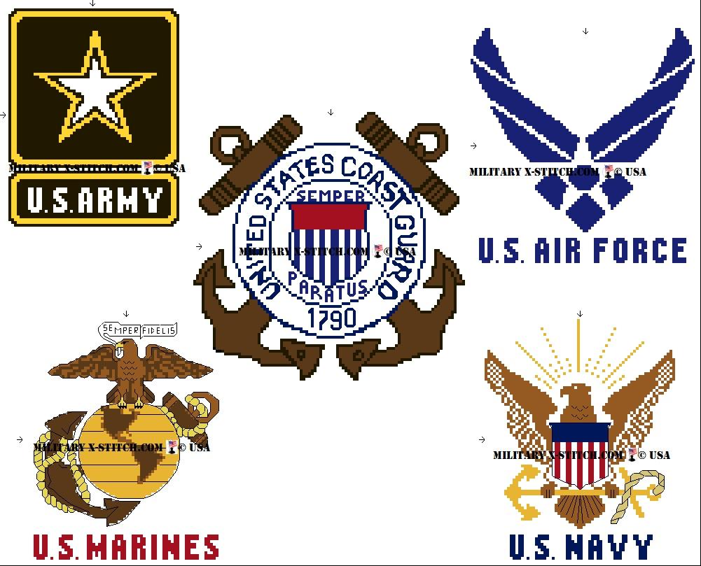 Us Military Logo - Five US Military Branches Logos PDF – Military XStitch Com