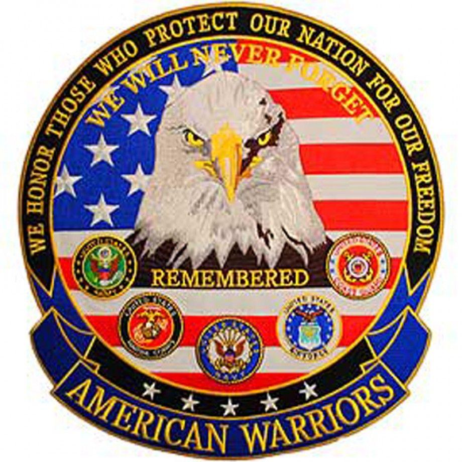 Us Military Logo - US American Warriors Logo Small Embroidered Round Military Patch