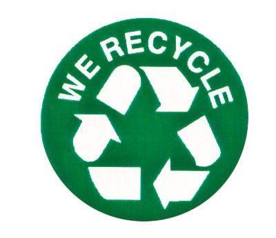 We Recycle Logo - Round Green Labels that Say 
